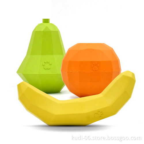 Indestructible Funny Fruits Banana Orange Pear Rubber Scented Dog Chew Toy